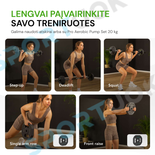 Svarmenys Tunturi Pro Aerobic Pump Set Plates, 2 x 10 kg, Set, TPU