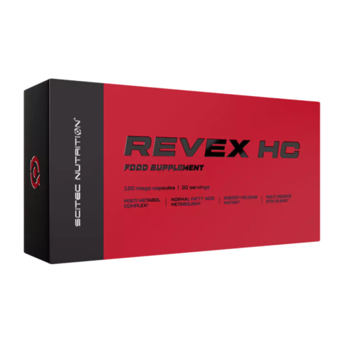 Stimuliuojantis svorio kontrolės papildas „Scitec Revex HC“, 120 kapsulių