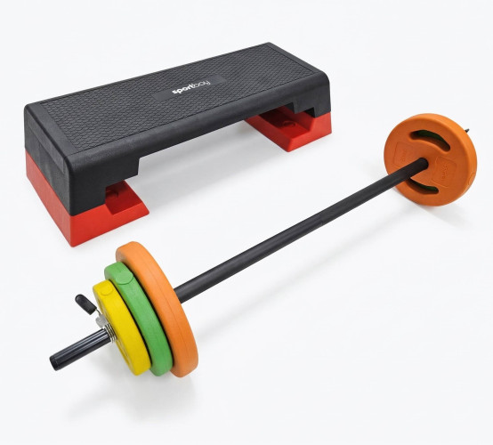 Sportbay profesionali fitness pakyla + Body Pump rinkinys 20 kg