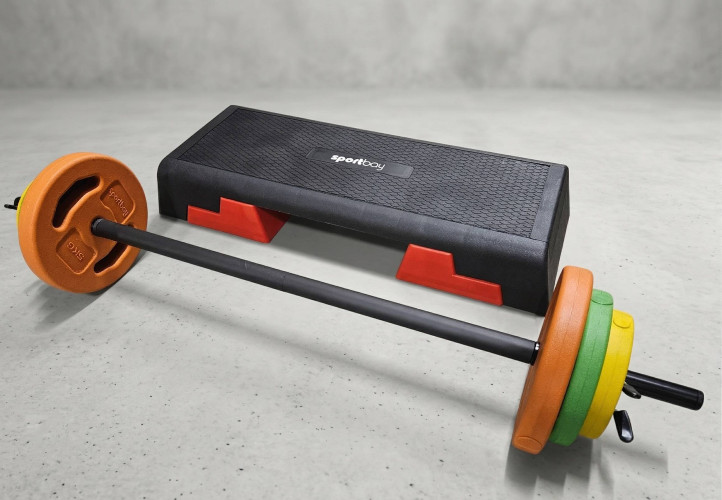 Sportbay profesionali fitness pakyla + Body Pump rinkinys 20 kg