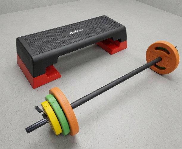 Sportbay profesionali fitness pakyla + Body Pump rinkinys 20 kg