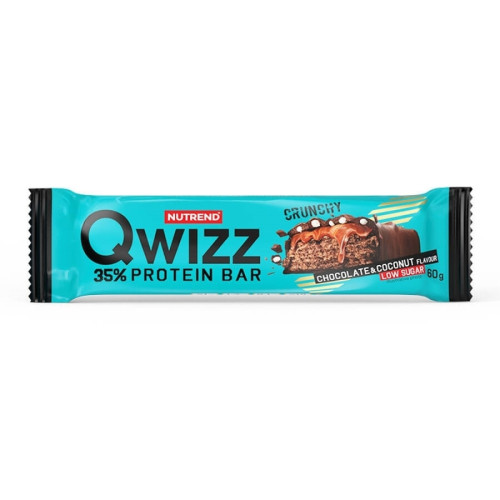 Baltyminis batonėlis „Nutrend Qwizz Protein Bar“, 60 g, šokolado ir kokoso skonio