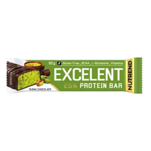Baltyminis batonėlis „Nutrend Excelent Protein Bar“, 85 g, Dubajaus šokolado skonio