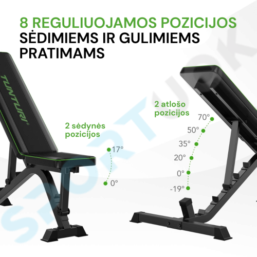 Reguliuojamas suoliukas TUNTURI UB40