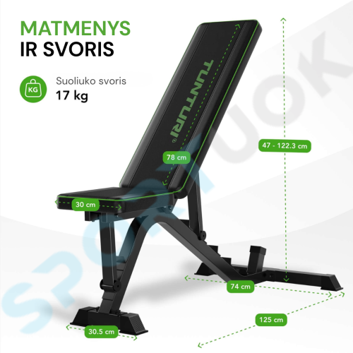 Reguliuojamas suoliukas TUNTURI UB40