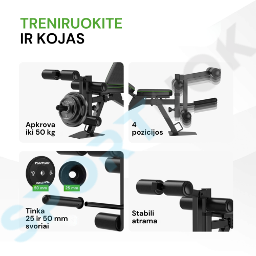 Reguliuojamas jėgos suoliukas TUNTURI UB60