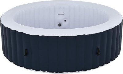 Phuket Blue Laser Rattan Inflatable Spa, 4-6-seater