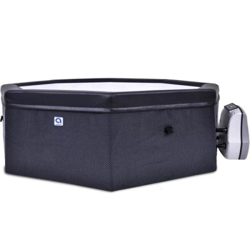 Aegean Eco Foam Hard-wall Black Rattan Spa, 4-6-seater