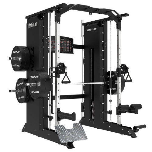 Tunturi Platinum Smith“ staklės + Komercinis suoliukas + 100 kg Bumper svoriai