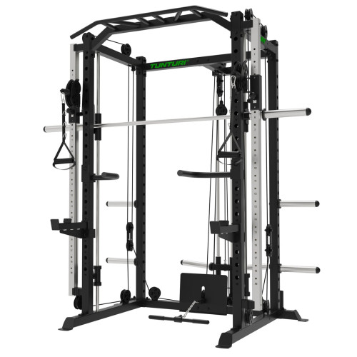 Garage SET: SM90 SMITH staklės + suoliukas TUNTURI UB60 + Bumper Plate 120 kg