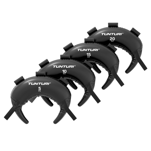 Pasunkintų maišų rinkinys Tunturi Platinum Bulgarian Bag, 5-20 kg set + Multi Storage Rack