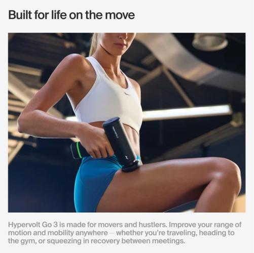 Hyperice Hypervolt Go 3 masažinis pistoletas, juodas