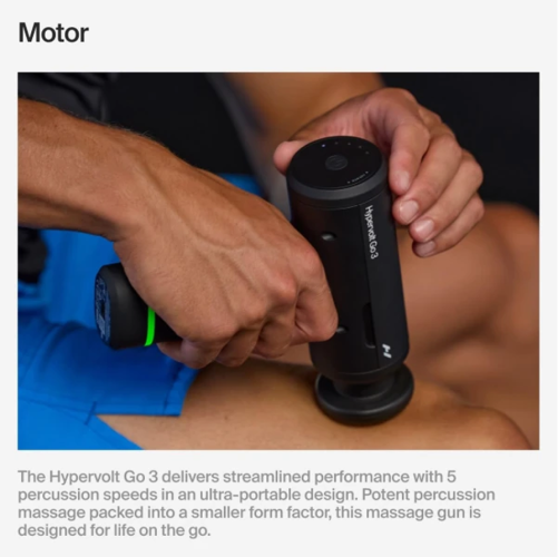 Hyperice Hypervolt Go 3 masažinis pistoletas, juodas