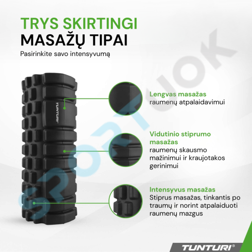 Masažinis Volas Tunturi Yoga Grid Foam Roller, 33 cm