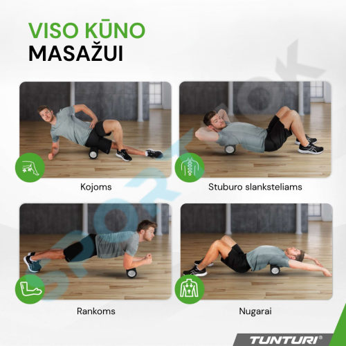 Masažinis Volas Tunturi Yoga Grid Foam Roller, 33 cm