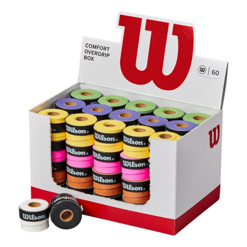 Wilson Ultra Wrap Overgrip Box 60 vnt. Rakečių Rankenų Apvijos (Įvairių Spalvų)