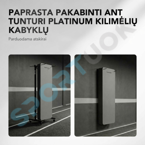 Profesionalių treniruočių kilimėlių komplektas „Tunturi Platinum Fitness Mat EVA“, 180 cm, juodos spalvos, 6 vnt.