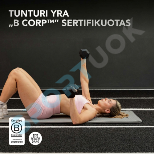 Profesionalių treniruočių kilimėlių komplektas „Tunturi Platinum Fitness Mat EVA“, 180 cm, juodos spalvos, 6 vnt.