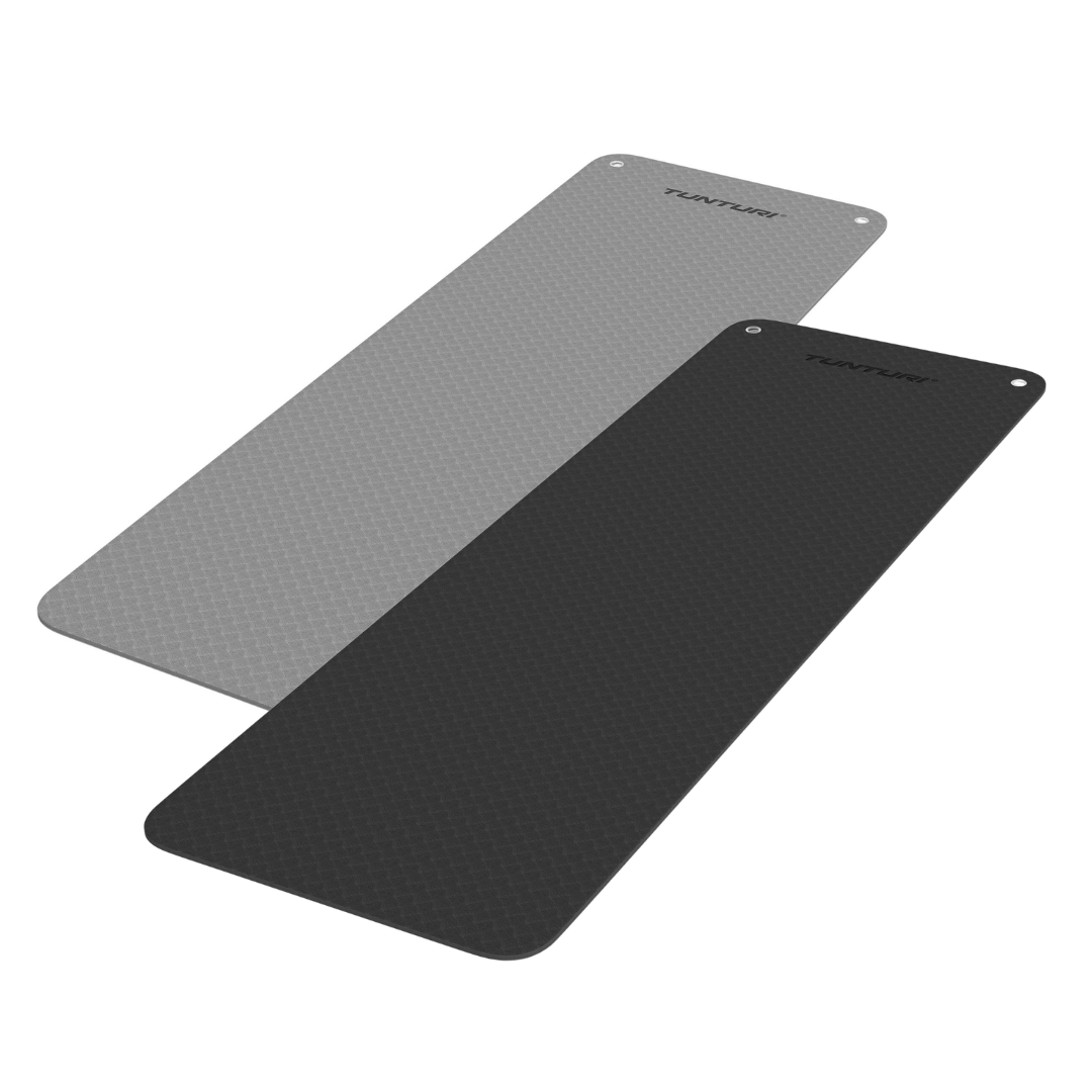 Profesionalus treniruočių kilimėlis „Tunturi Platinum Fitness Mat EVA“, 180 cm, juodos / pilkos spalvos