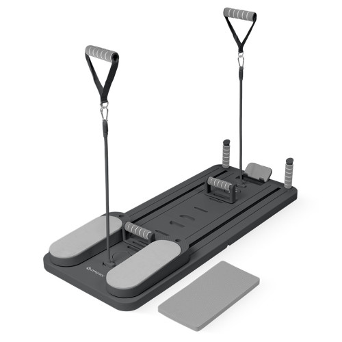 Pilates treniruoklis / reformeris GYMSTICK Pilates V Reformer Board (juodas, violetinis, rožinis)