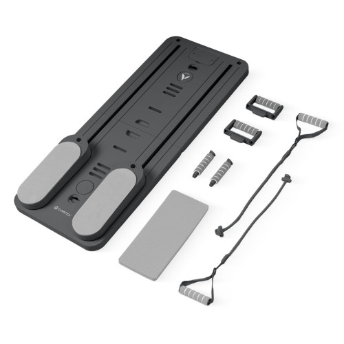 Pilates treniruoklis / reformeris GYMSTICK Pilates V Reformer Board (juodas, violetinis, rožinis)